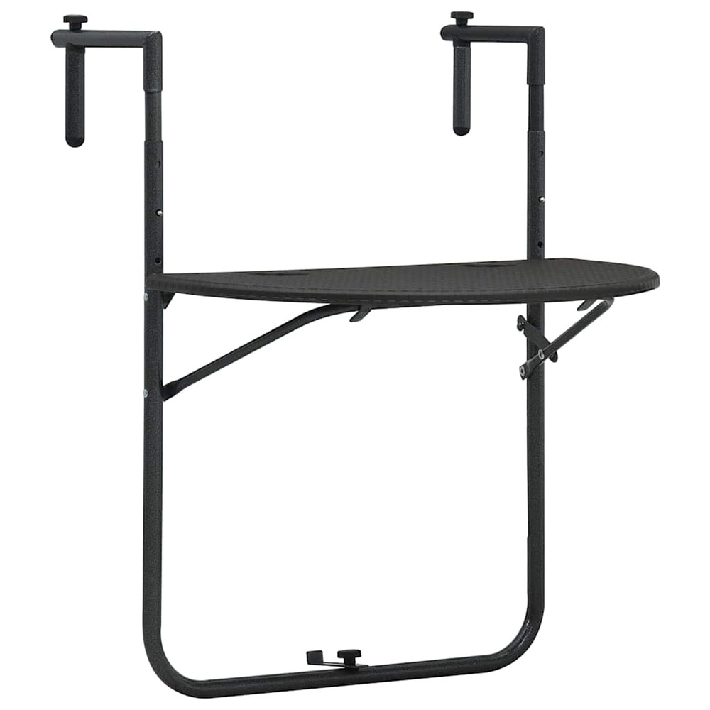 Table de balcon marron 60x64x83,5 cm plastique aspect de rotin