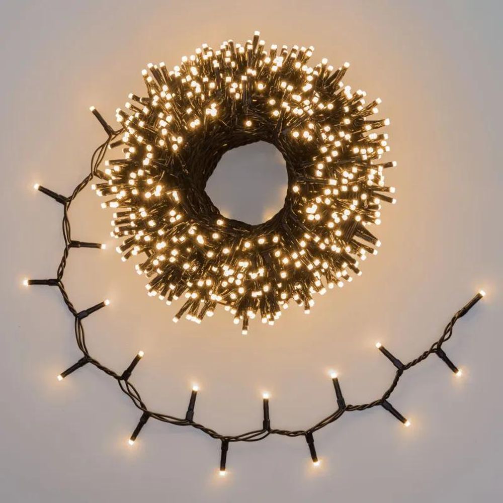 Guirlande 30m 1000 led dual blanc chaud traditionnel & blanc chaud, 9 animations ip44 lotti