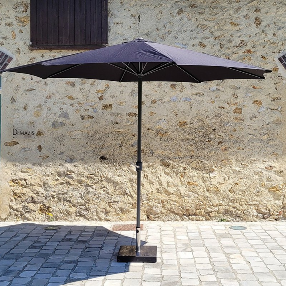 Parasol noir en aluminium 350 cm kalomo