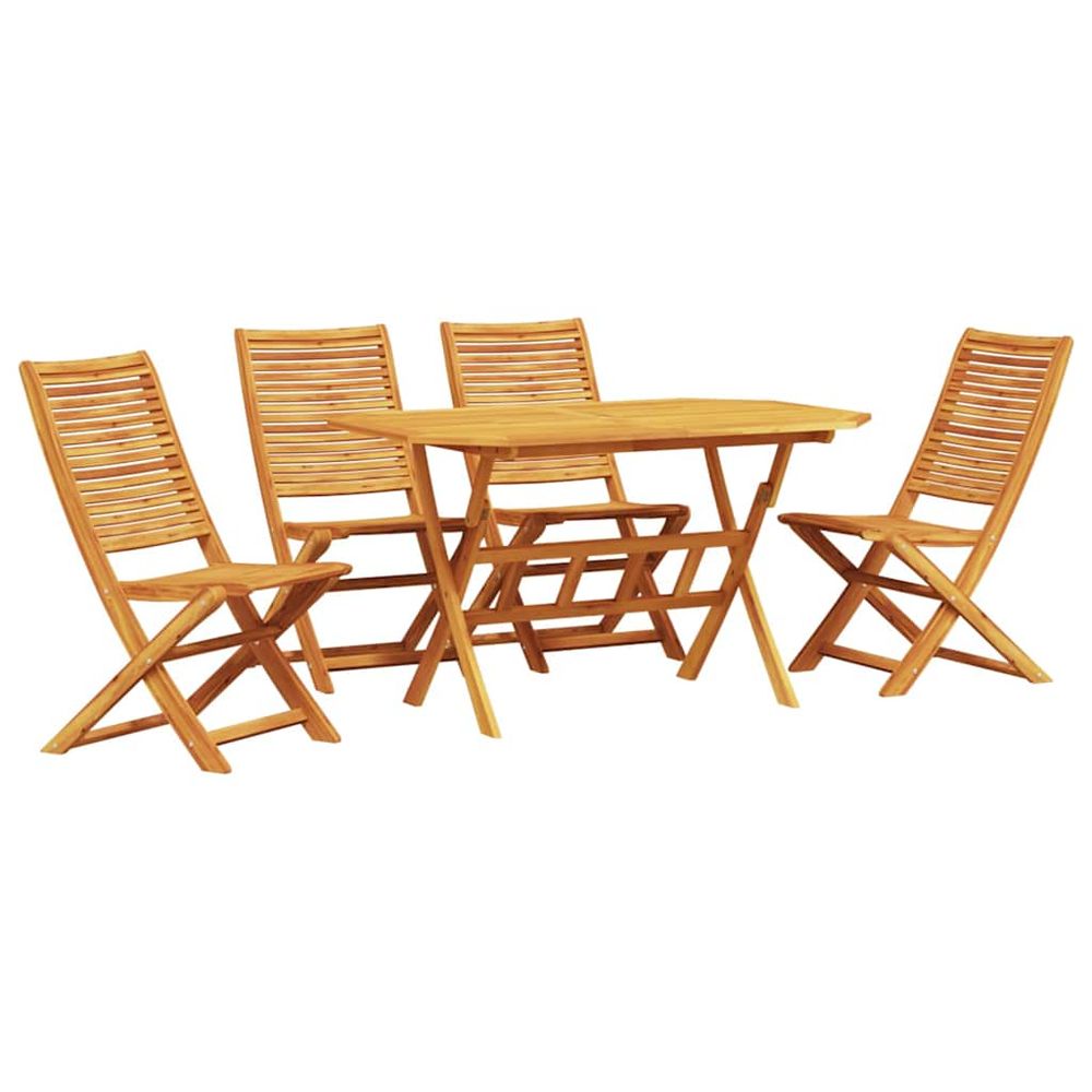 Ensemble de salle à manger pour jardin 5 pc marron