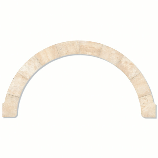 Margelles pour escalier roman travertin beige clair 150x33x3 cm bord 1/2 rond (à l'unité) - ro'ma nature