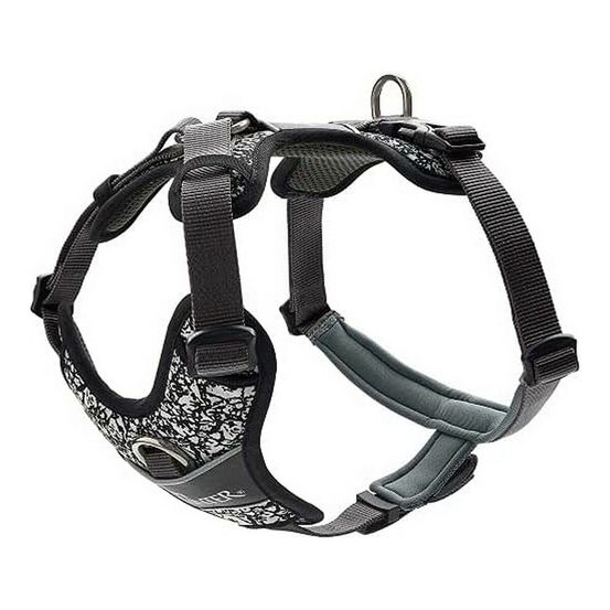 Harnais pour chien hunter divo réfléchissant noir/gris taille s (45-56 cm)