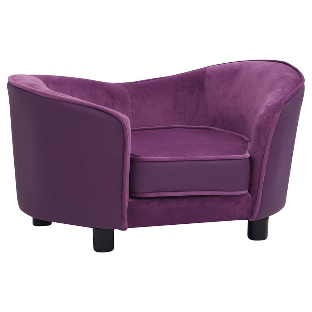 Canapé pour chien bordeaux 69x49x40 cm peluche et similicuir