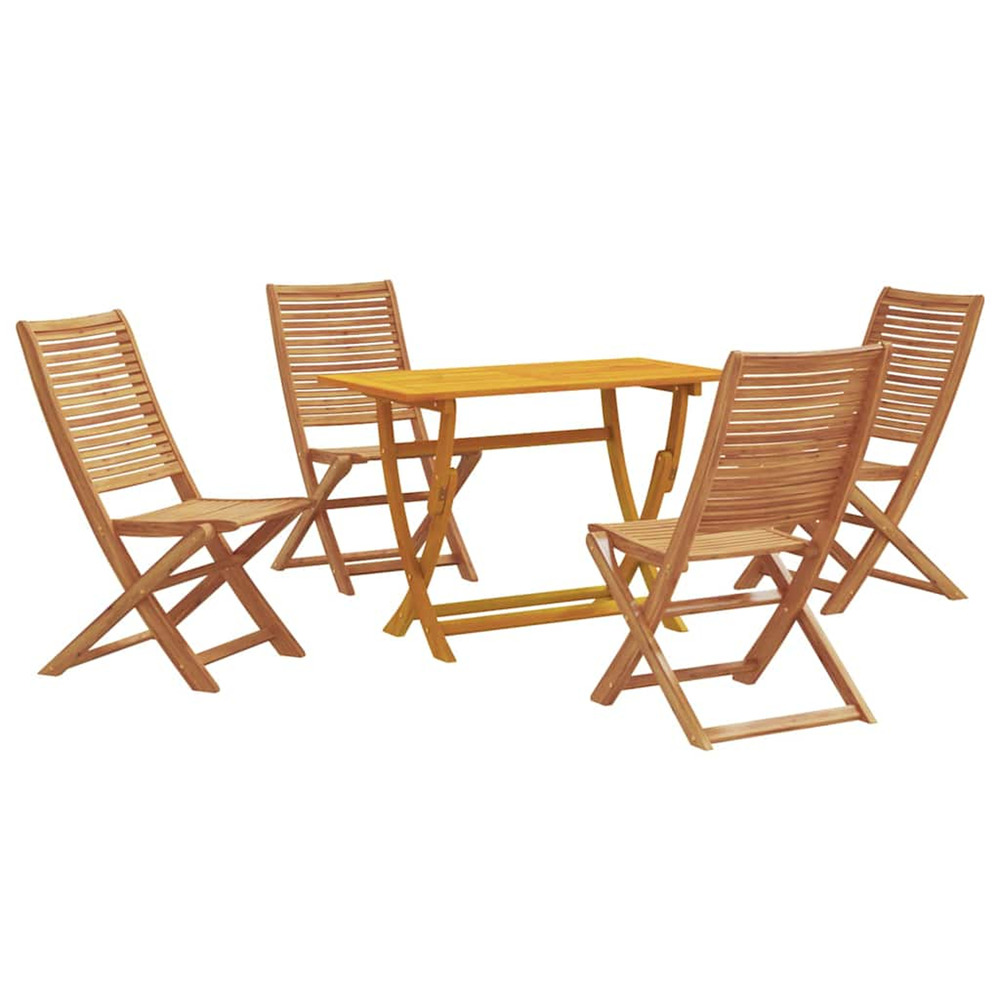 Ensemble de salle à manger pour jardin 5 pcs marron