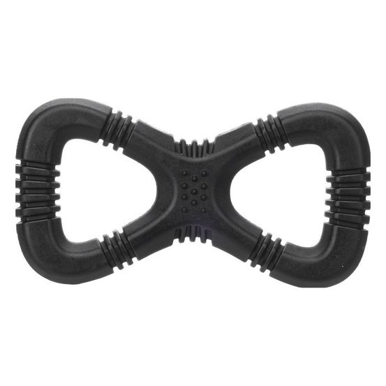 Jouet à tirer gladiator pour chien avec poignée, caoutchouc noir, 20 cm - f