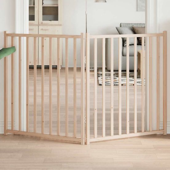 Barrière sécurité chien haute en sapin pliable 2 panneaux 160cm