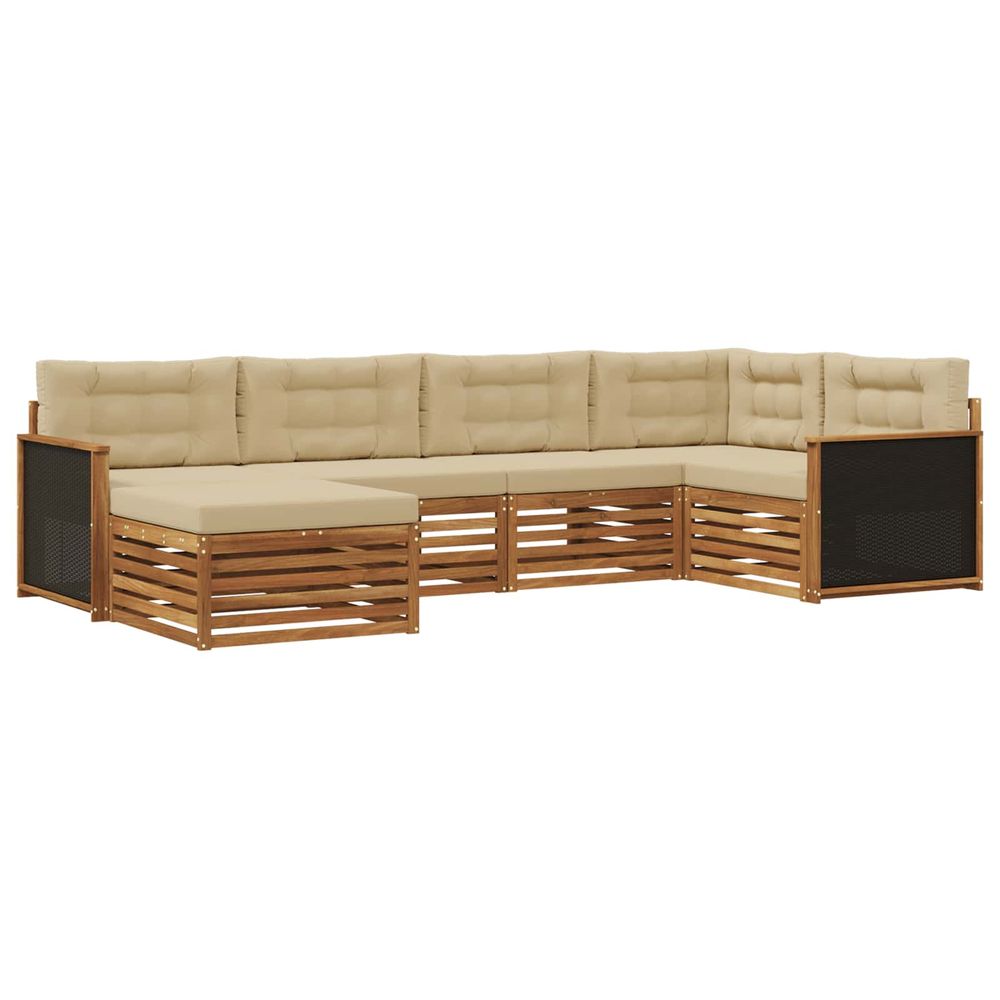Ensemble de canapés d'extérieur 6 pc naturel et beige
