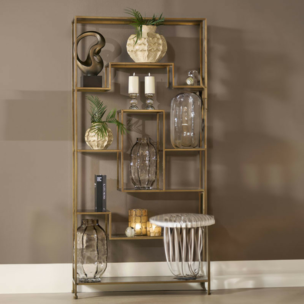 Etagère labyrinthe bronze en métal 100x30x205cm