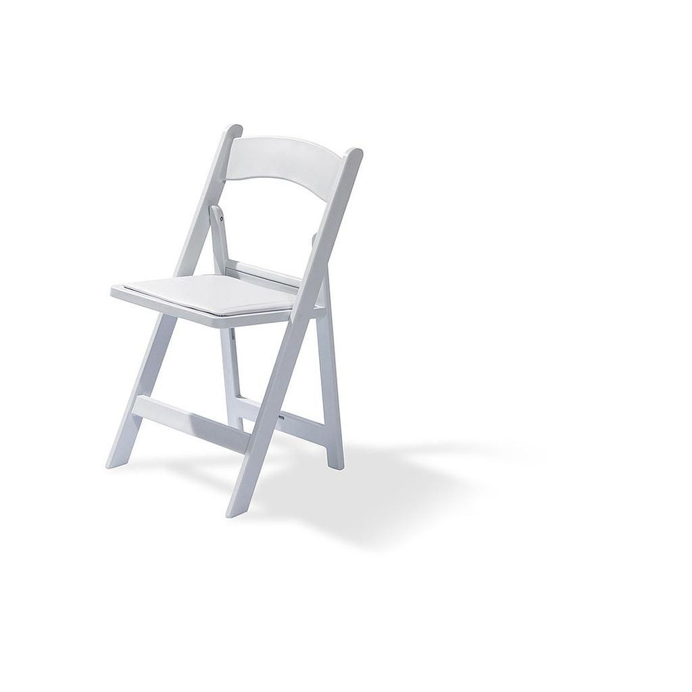 Chaise de réception pliable blanche en polypropylène - lot de 4 - veba