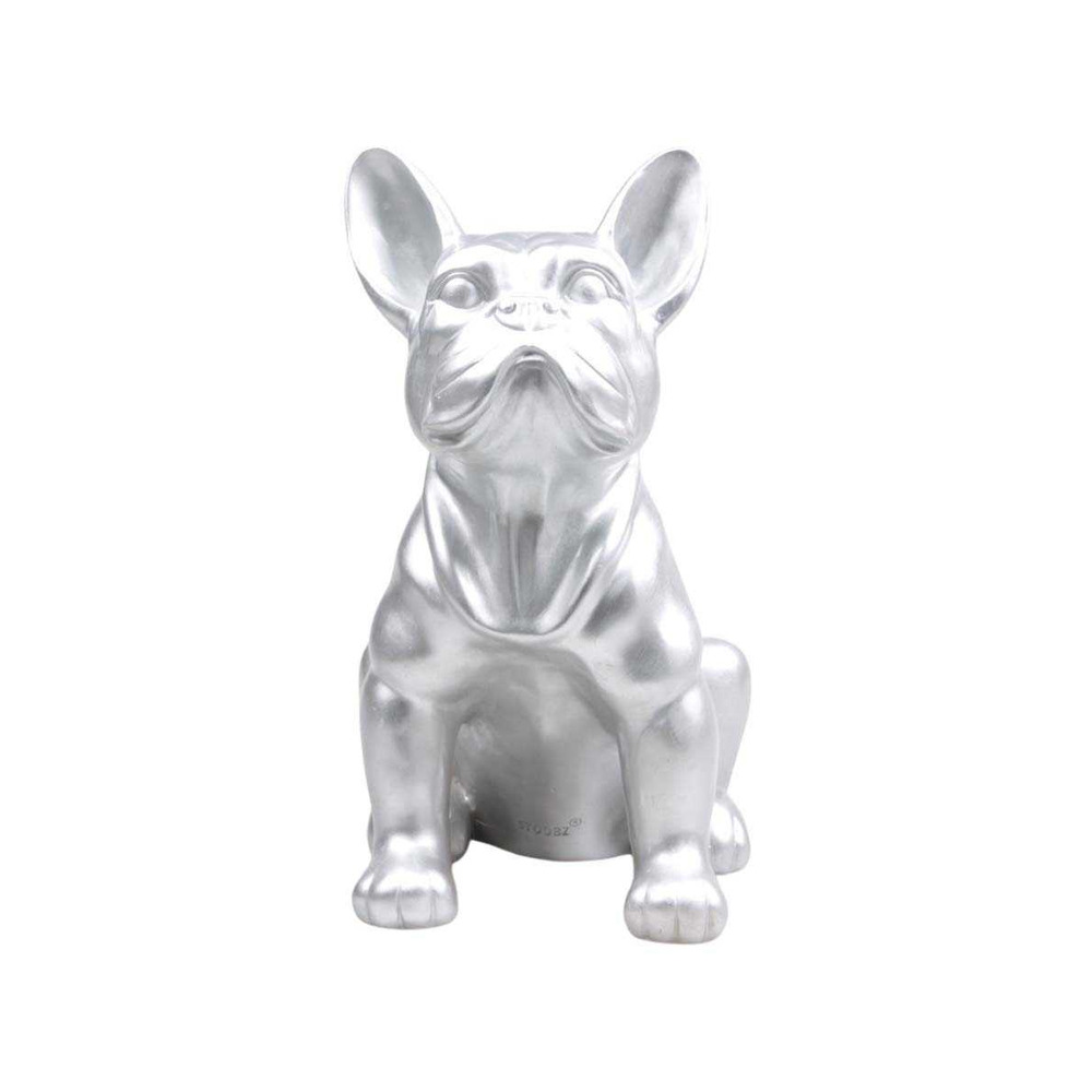 Chien bouledogue français coloré 37 x 25 x 22 cm argent