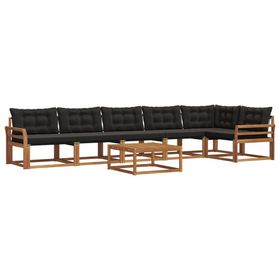 Ensemble de canapés d'extérieur 7 pcs naturel et noir