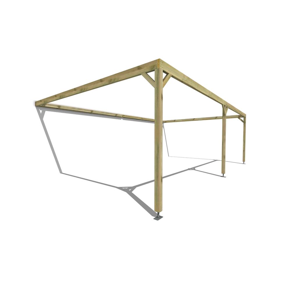 Pergola bois • 8m x 5m • adossée • cadre simple • livraison comprise