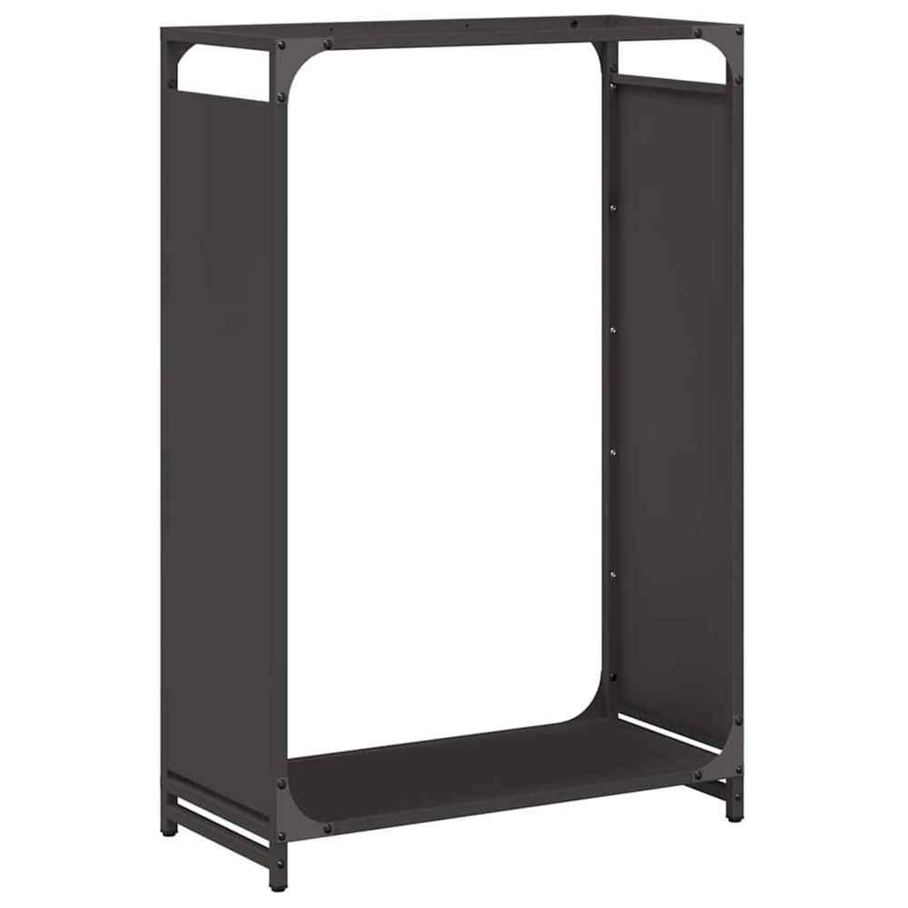 Portant de bois chauffage noir 60x28x90 cm acier laminé à froid