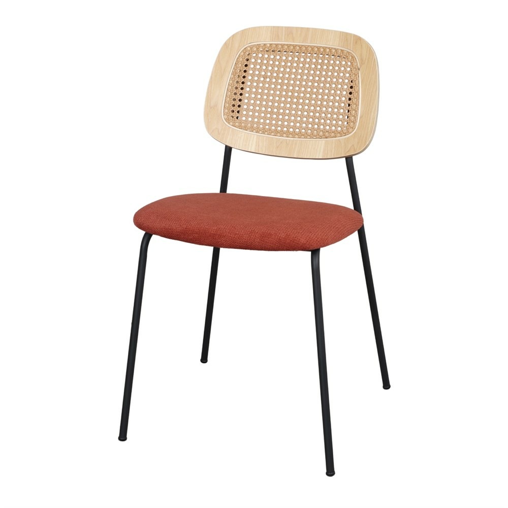 Chaise tapissée avec un style mid century - modèle 009 - terracotta