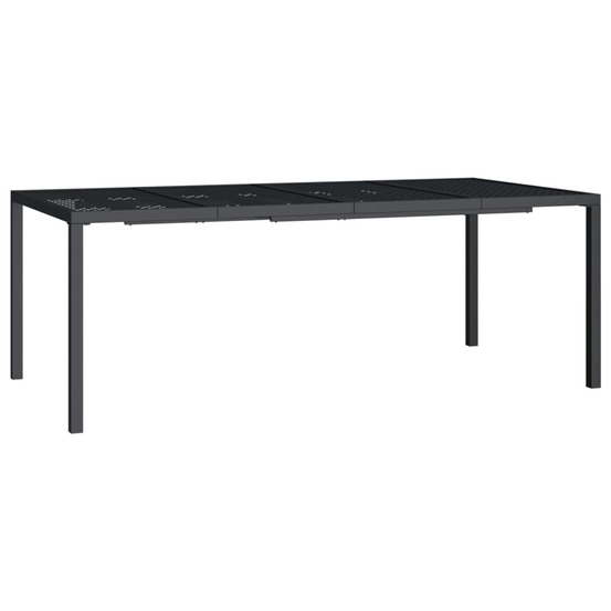 Table de jardin anthracite 200x100x72 cm acier