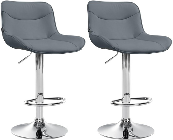 Lot de 2 tabourets de bar vonore simili cuir chromé