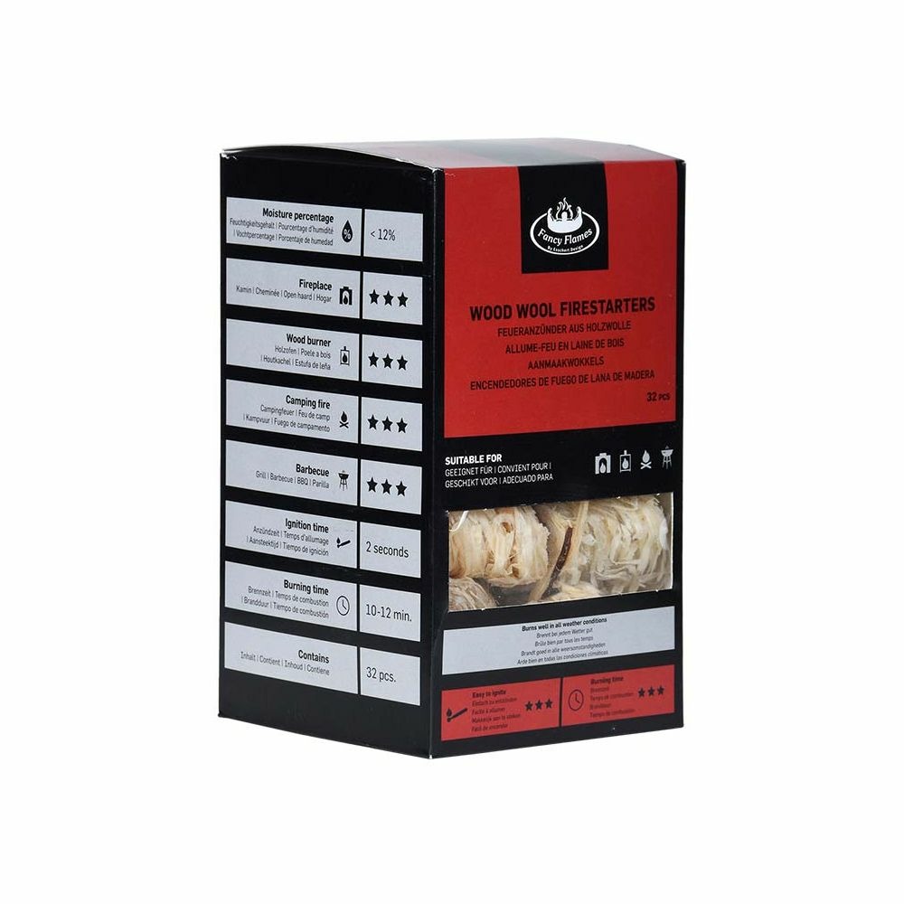 Allume-feu laine de bois 32 pièces