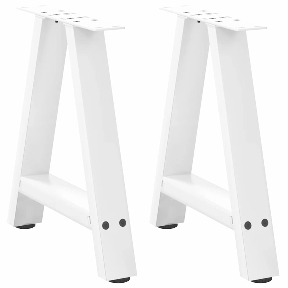 Pieds de table basse en forme de a, 2 pièces, blanc, 50 x (42-43) cm, acier