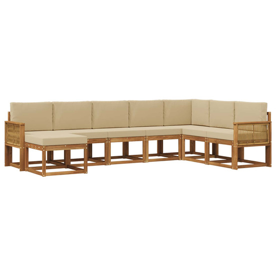 Ensemble de canapés d'extérieur 8 pcs naturel et beige