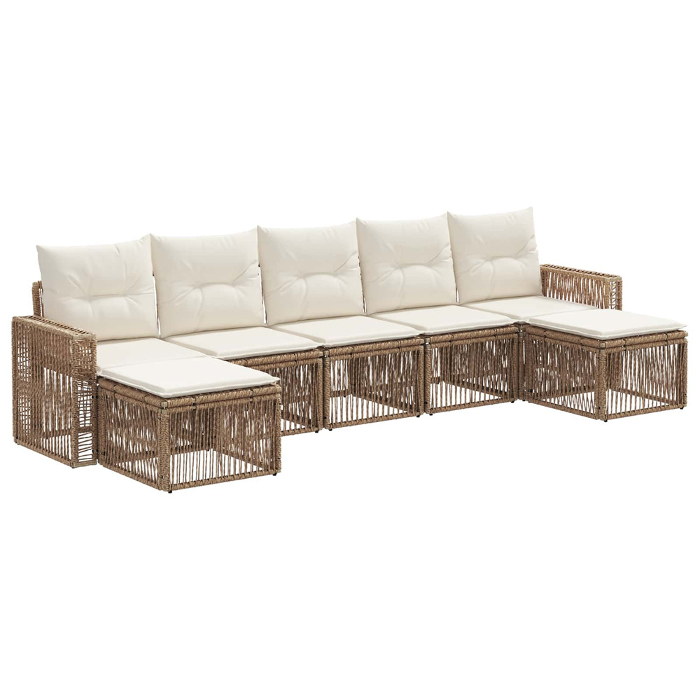 Ensemble de canapé de jardin 7 pcs beige et blanc crème
