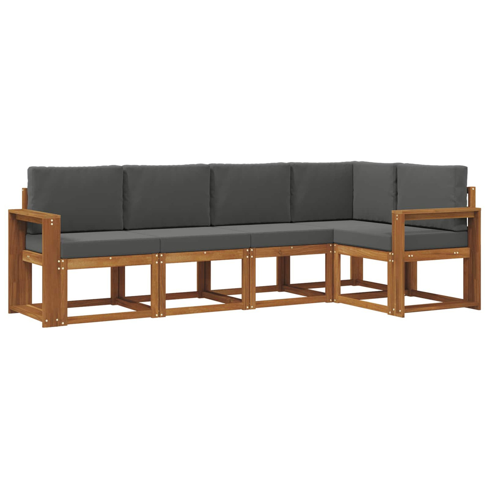 Ensemble de canapés d'extérieur 5 pcs naturel et anthracite