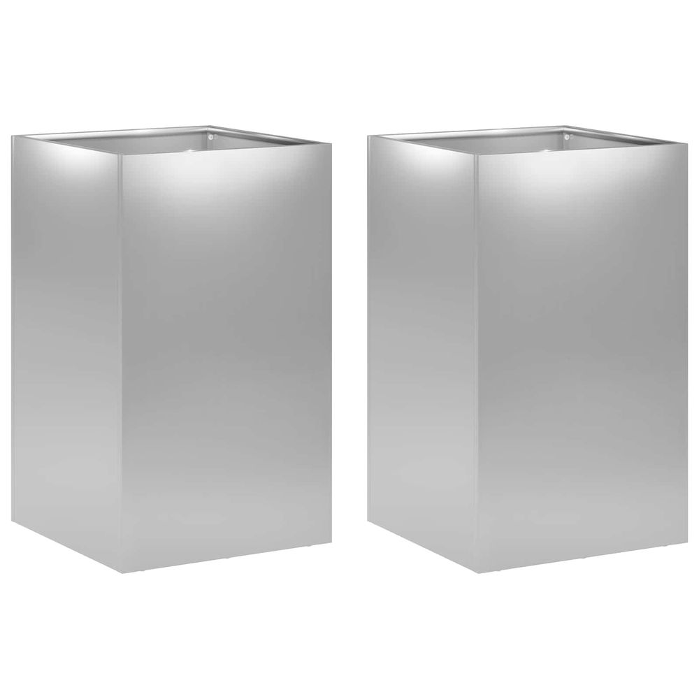 Cache-pot de jardin 2 pc argenté 30 x 30 x 40 cm