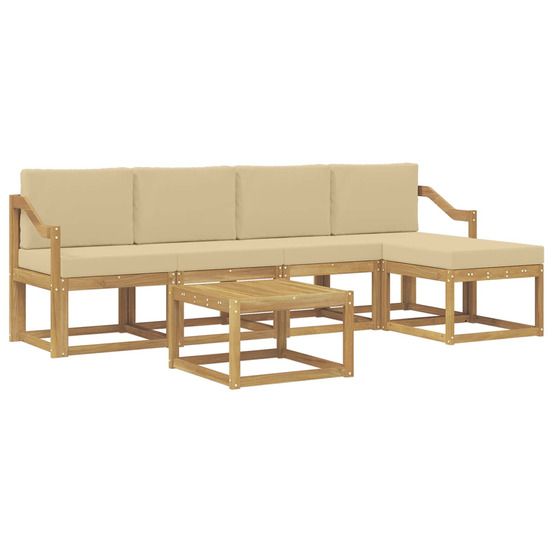 Ensemble de canapés d'extérieur 6 pc blanc et beige