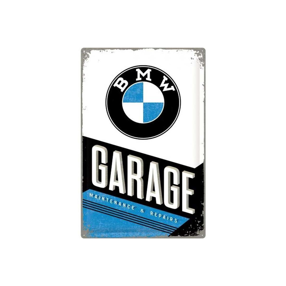 Plaque décorative en métal en relief 40 x 60 cm bmw garage