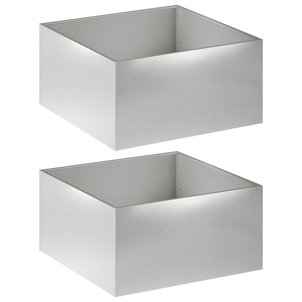 Cache-pot de jardin 2 pc argenté 60 x 60 x 40 cm