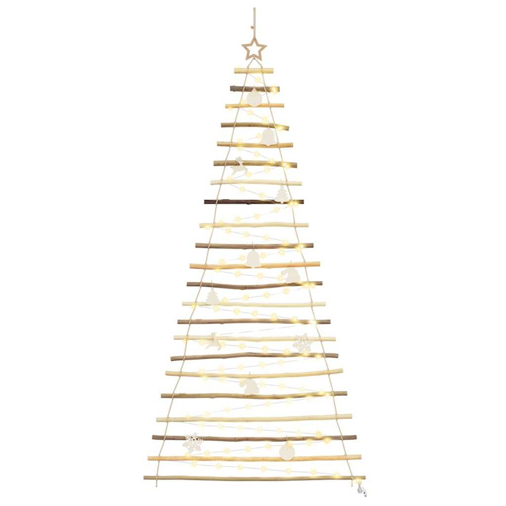 Sapin de noël avec 130 led naturel 210 cm frêne massif