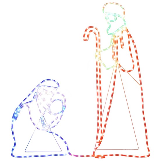 Figurine de noël marie et joseph avec 264 led 40x55 et 38x100cm