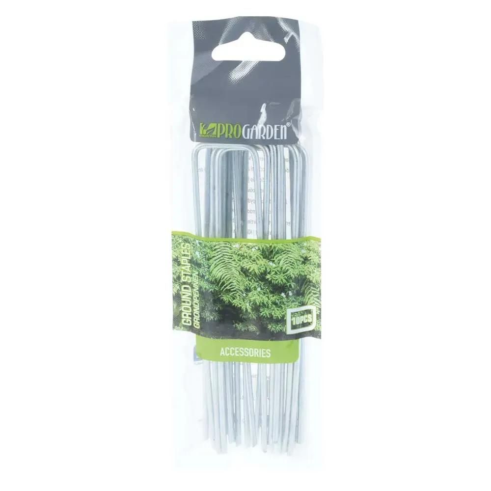 Lot de 10 piquets de fixation progarden 14 cm - métal galvanisé résistant