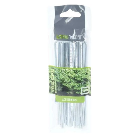 Lot de 10 piquets de fixation progarden 14 cm - métal galvanisé résistant