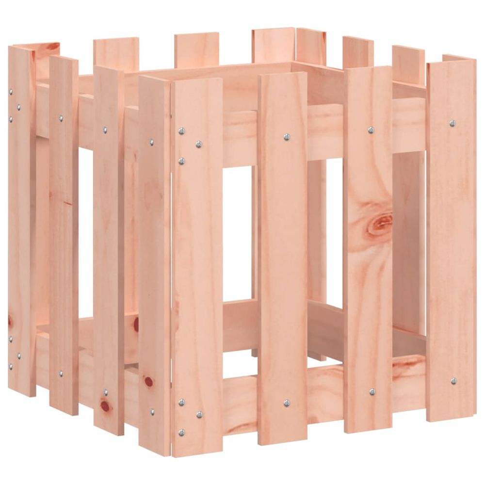 Jardinière d'extérieur avec design de clôture 40x40x40 cm douglas massif