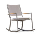 Honfleur - fauteuil à bascule de jardin en aluminium toile plastifiée anthracite