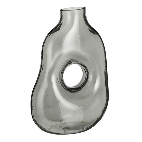 Mica decorations jay vase - l19 x l11 x h25 cm - verre - gris clair