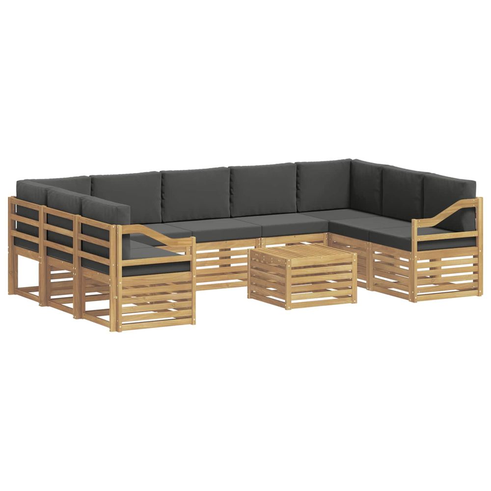 Ensemble de canapés d'extérieur 10 pc blanc et anthracite