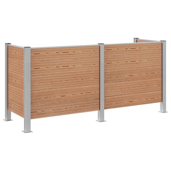 Clôture de poubelle marron 237 x 85 x 115 cm aluminium et wpc