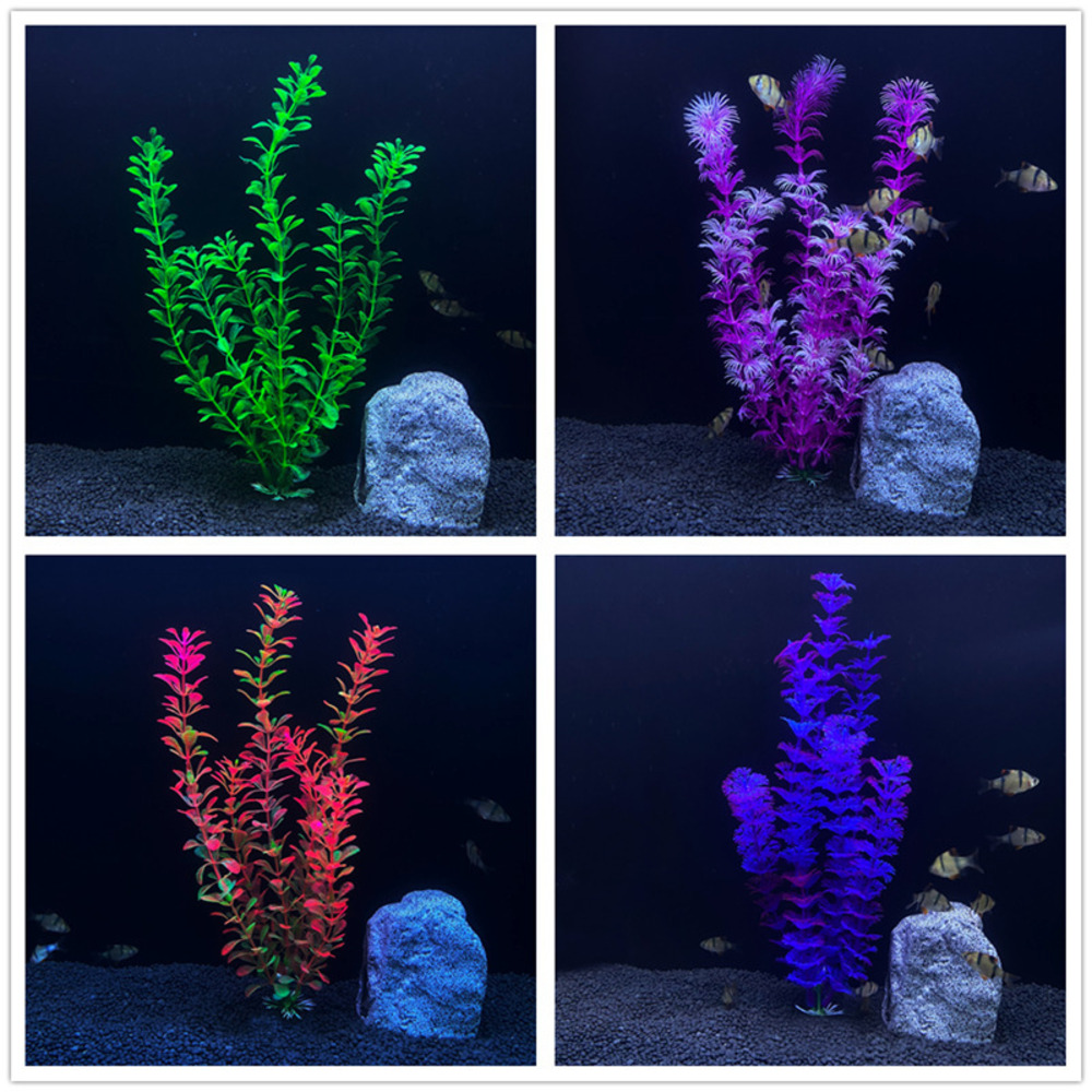 5 ornements de plantes aquatiques artificielles pour aquarium de 30 cm