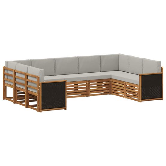 Ensemble de canapés d'extérieur 7 pc naturel et gris clair