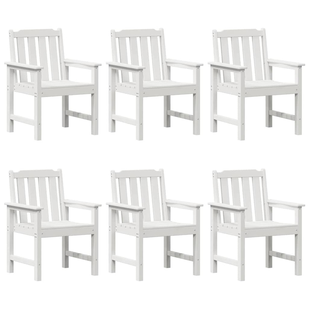 Chaise de jardin. 6 pcs blanc 65. 5 x 55. 5 x 88cm plastique