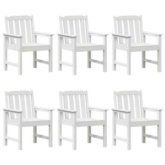 Chaise de jardin. 6 pcs blanc 65.5 x 55.5 x 88cm plastique