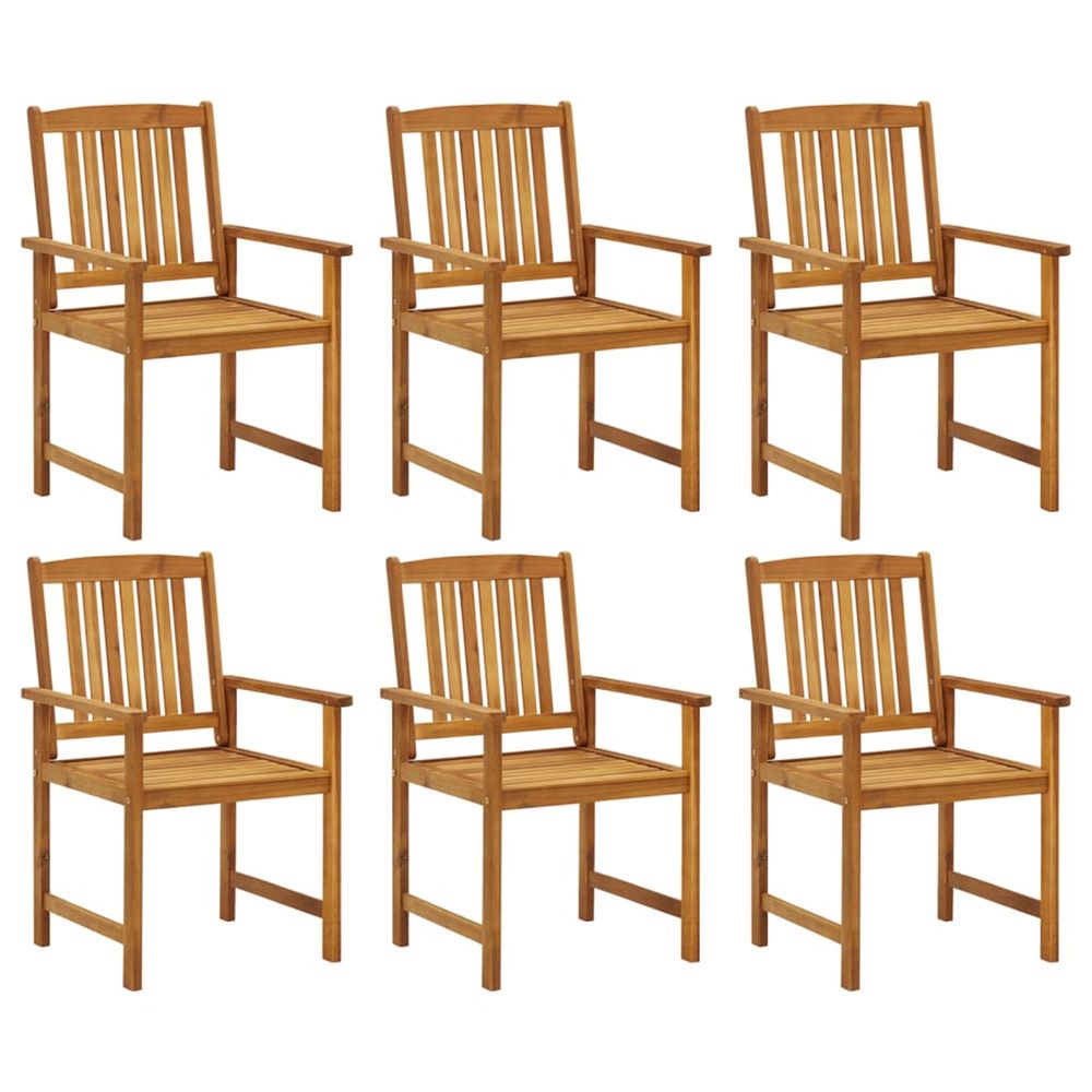 Chaises de jardin lot de 6 bois d'acacia massif