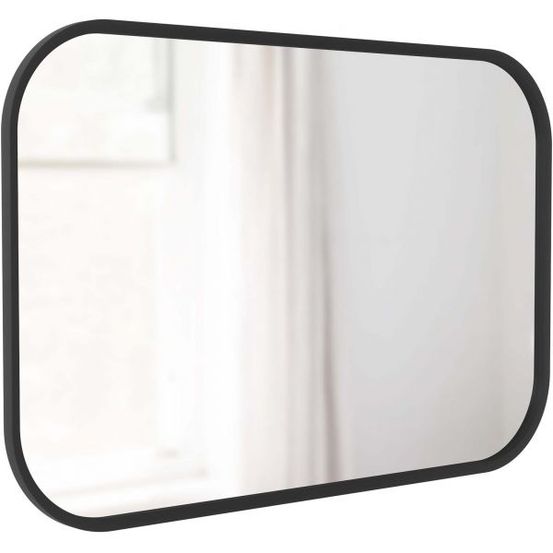 Miroir rectangulaire rebord caoutchouc 61 x 91 cm hub noir