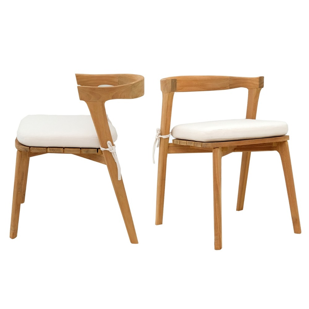Chaises de jardin en teck massif rumba( lot de 2)