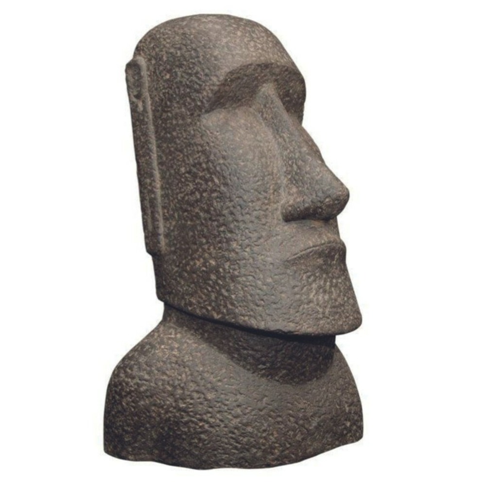 Statue jardin moaï (grand format) - gris anthracite 40 cm