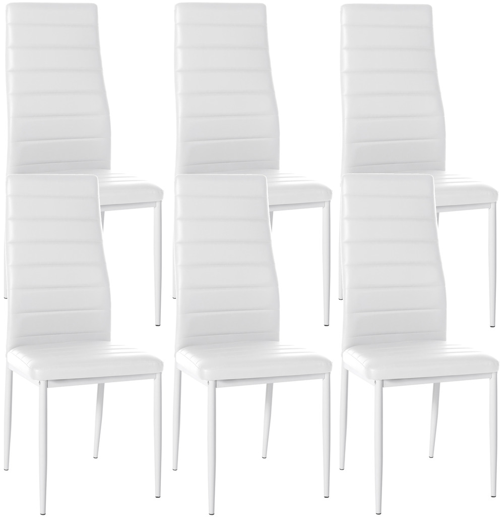 Lot de 6 chaises de salle à manger mayfair en simili cuir