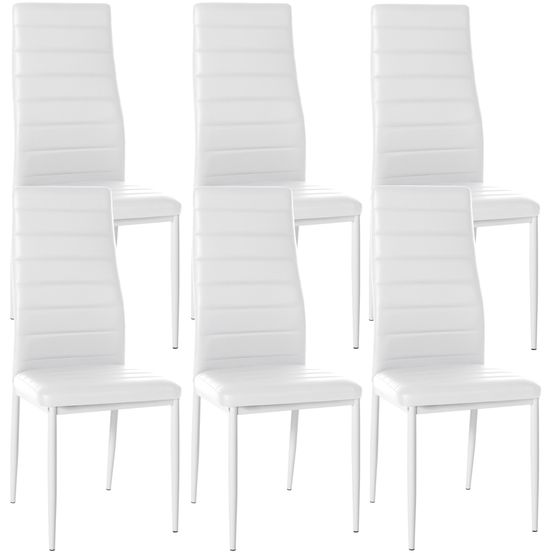 Lot de 6 chaises de salle à manger mayfair en simili cuir