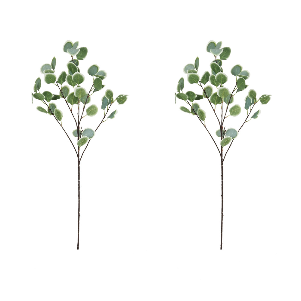 Eucalyptus artificiel en tige 92cm effet blanchi lot de 2