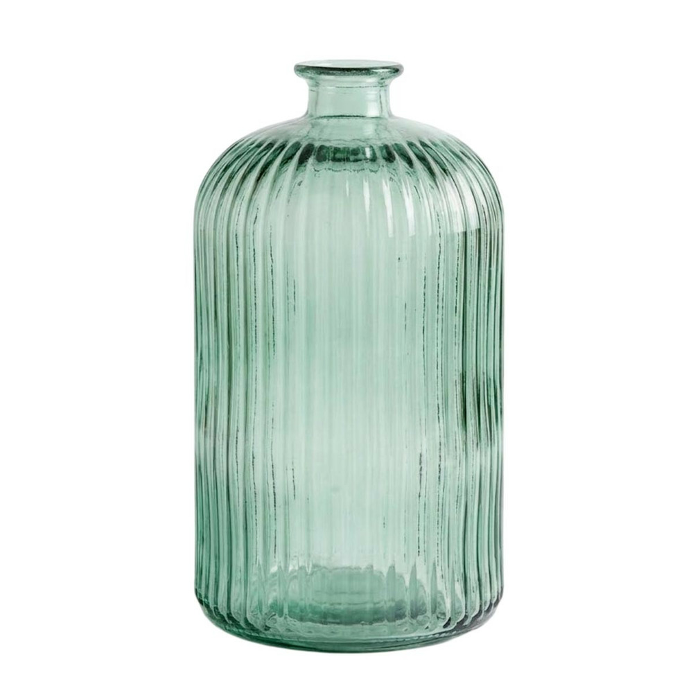 Vase design en verre strié 